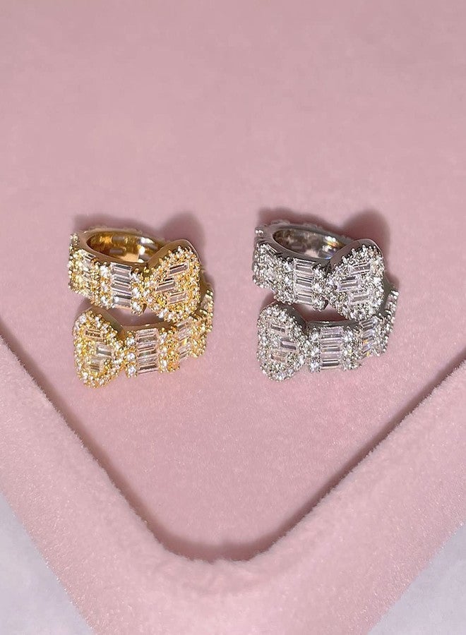 Jacruces Silver Heart Rings for Women Bling Iced Out Rings Cubic Zirconia Ring Men Women Engagement Wedding Promise Ring for Her Hip Hop Jewelry Size 8 - Image 4